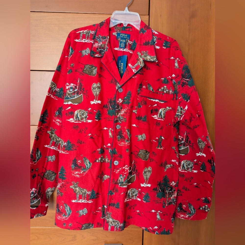 Polo Ralph Lauren Men Red Flannel Pajama Top